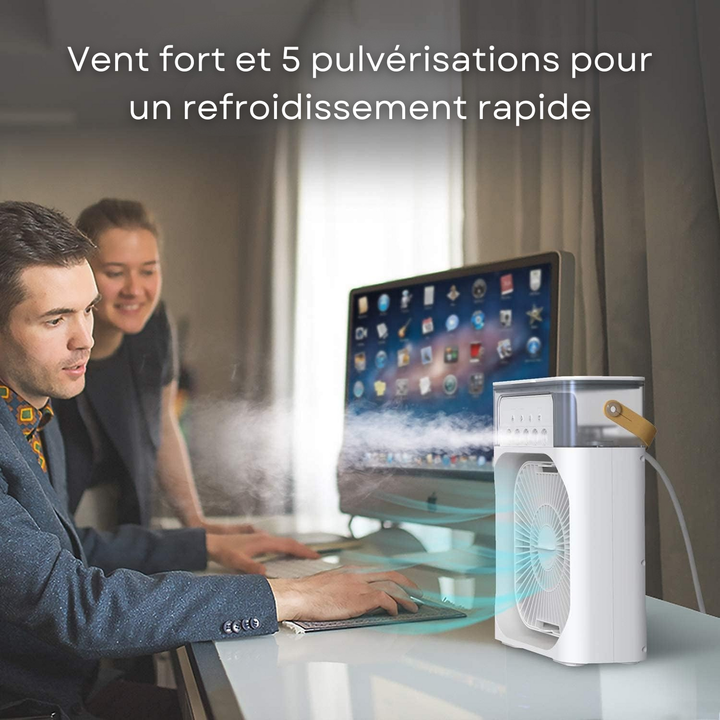 Mini Climatiseur Portable 3-en-1 – Rafraîchissez-vous en un instant !