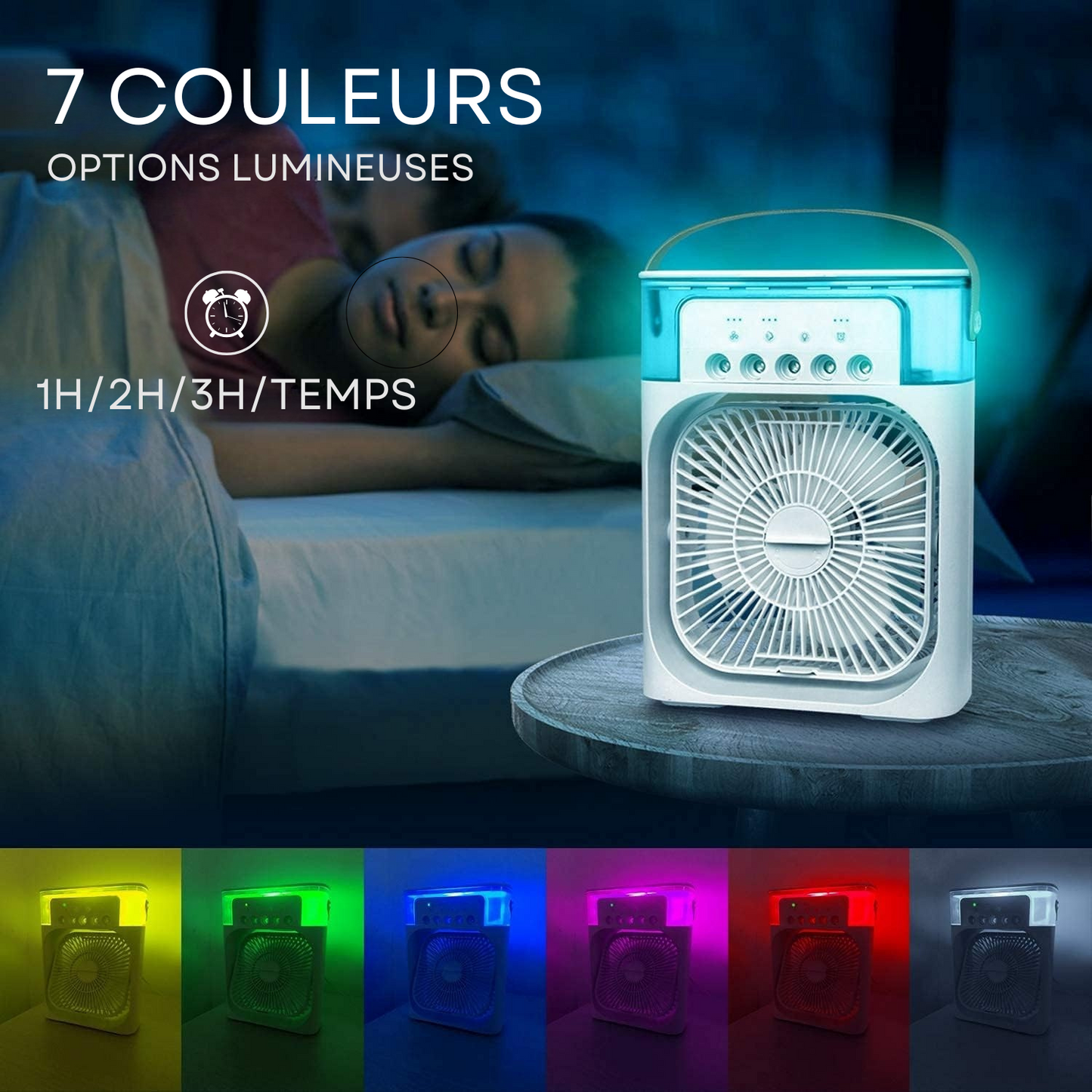 Mini Climatiseur Portable 3-en-1 – Rafraîchissez-vous en un instant !
