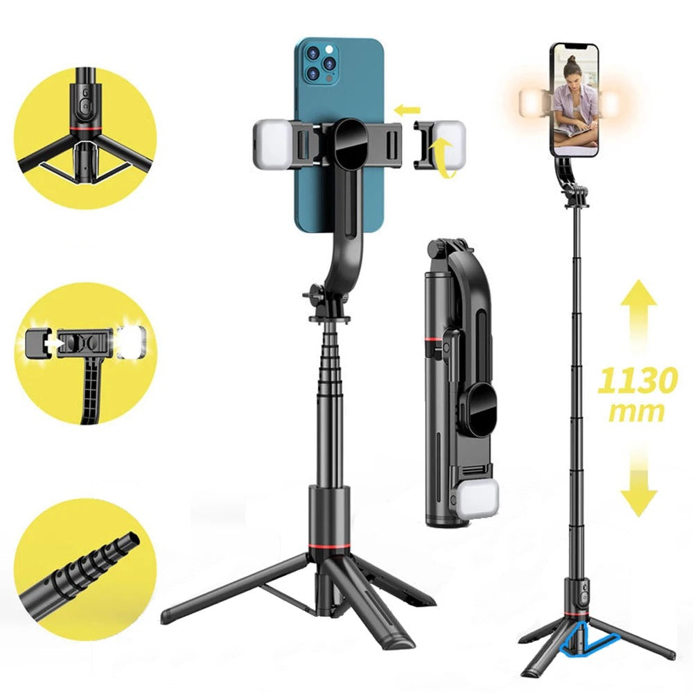 Perche à Selfie 3-en-1 avec Trépied et Double Éclairage LED – Pour des photos et vidéos toujours parfaites !