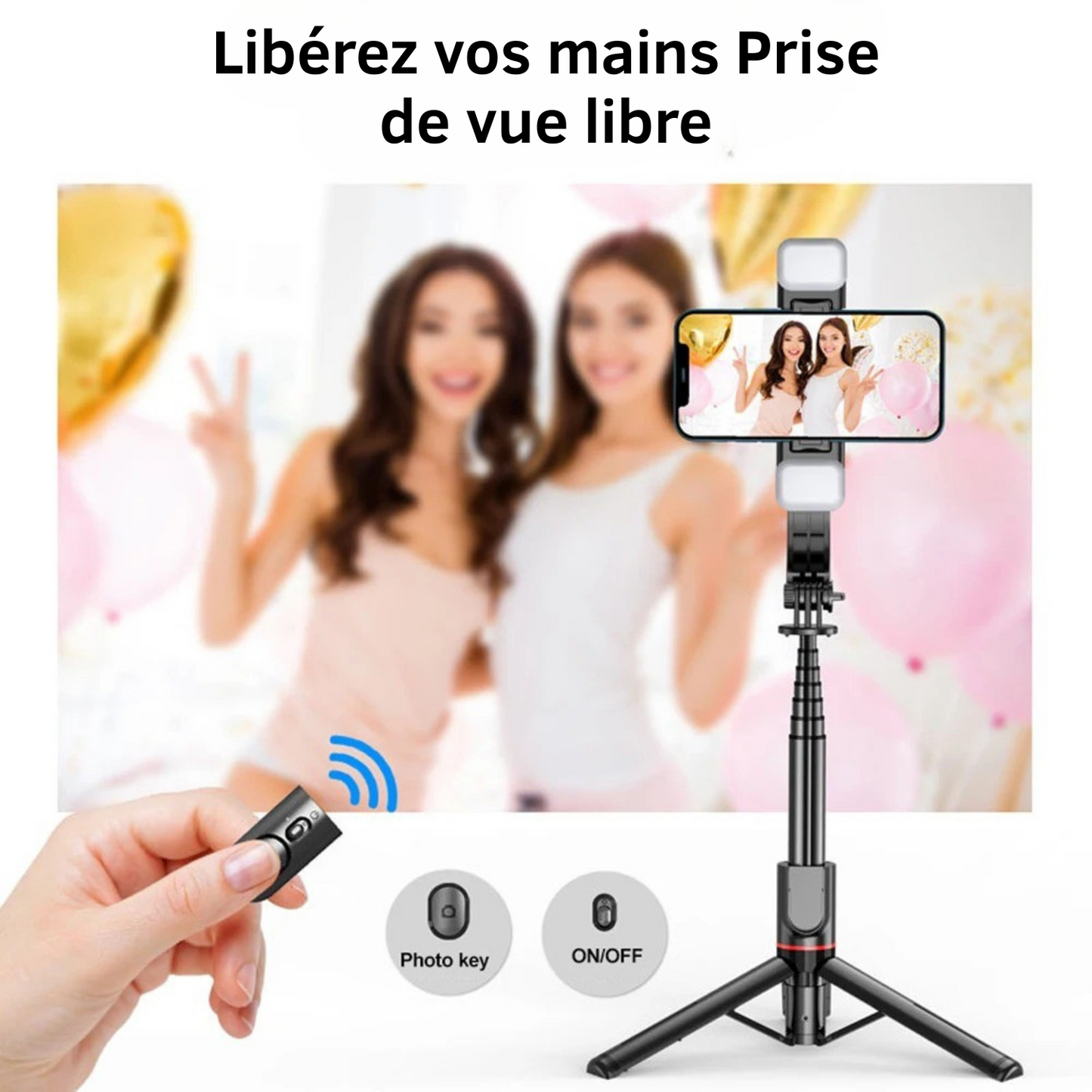 Perche à Selfie 3-en-1 avec Trépied et Double Éclairage LED – Pour des photos et vidéos toujours parfaites !