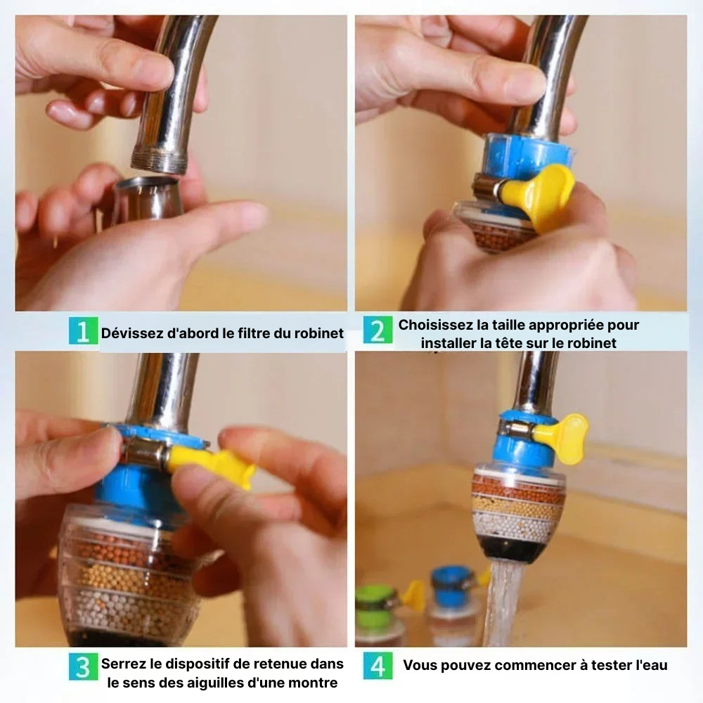 Pack de 3 – Purificateur de Robinet Universel 5 Couches | Anti-Éclaboussures & Filtration Avancée